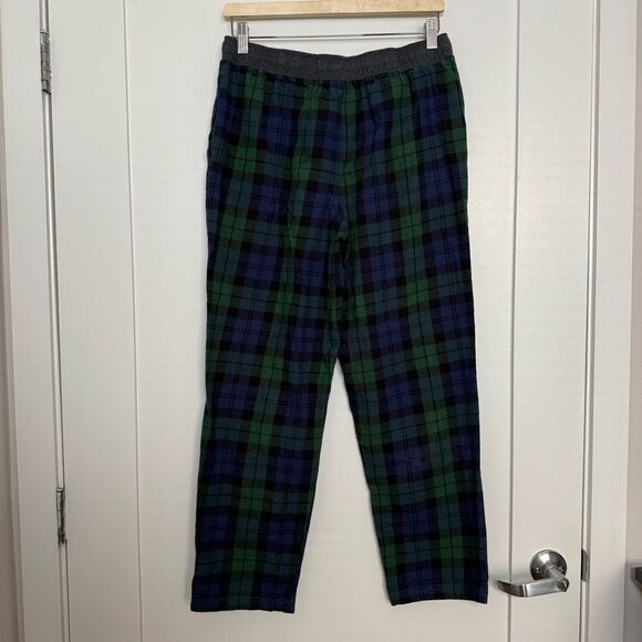 Eddie Bauer Pajama Lounge Pants Mens Size M Green Plaid Flannel Elastic Waist - Picture 6 of 12
